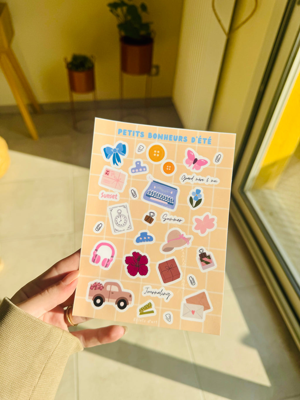 Planche stickers A6 Petits bonheurs d'été