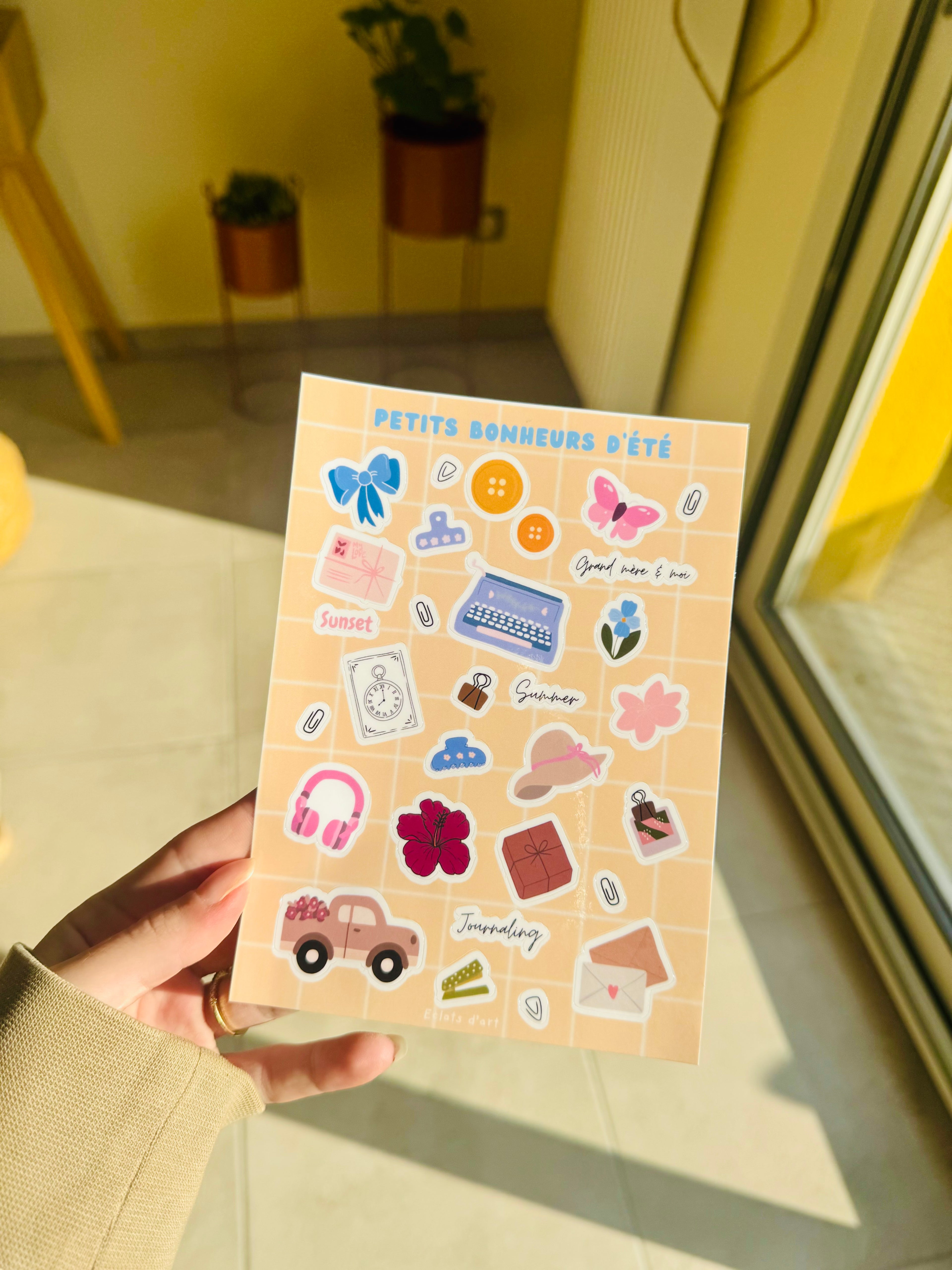Planche stickers A6 Petits bonheurs d'été