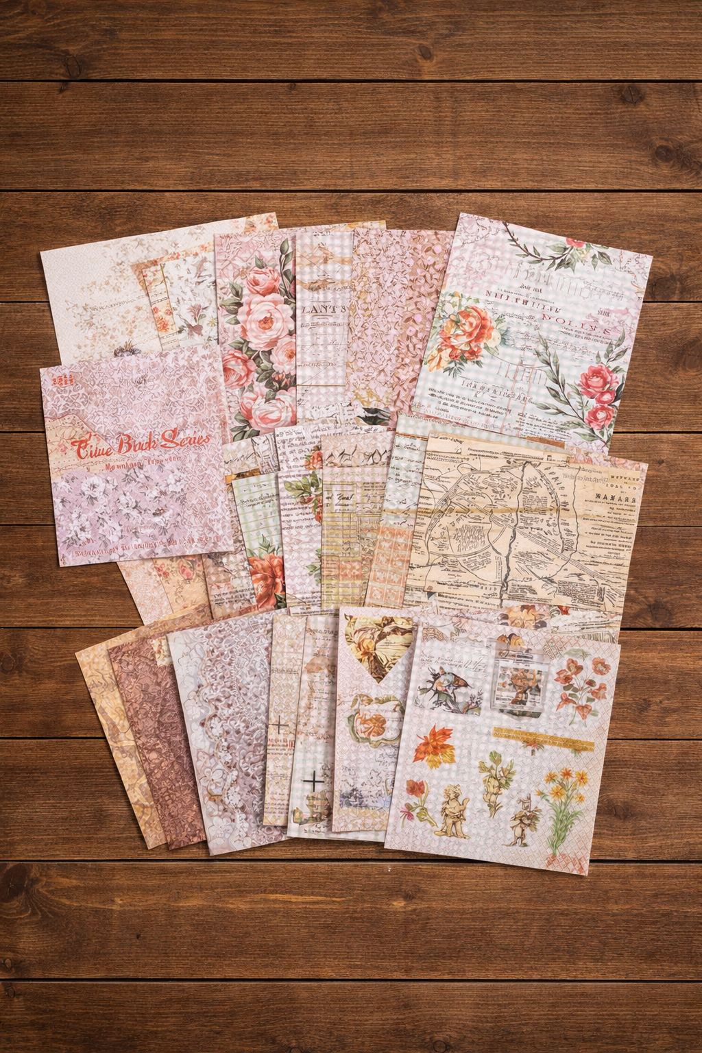 Pack feuilles scrapbooking