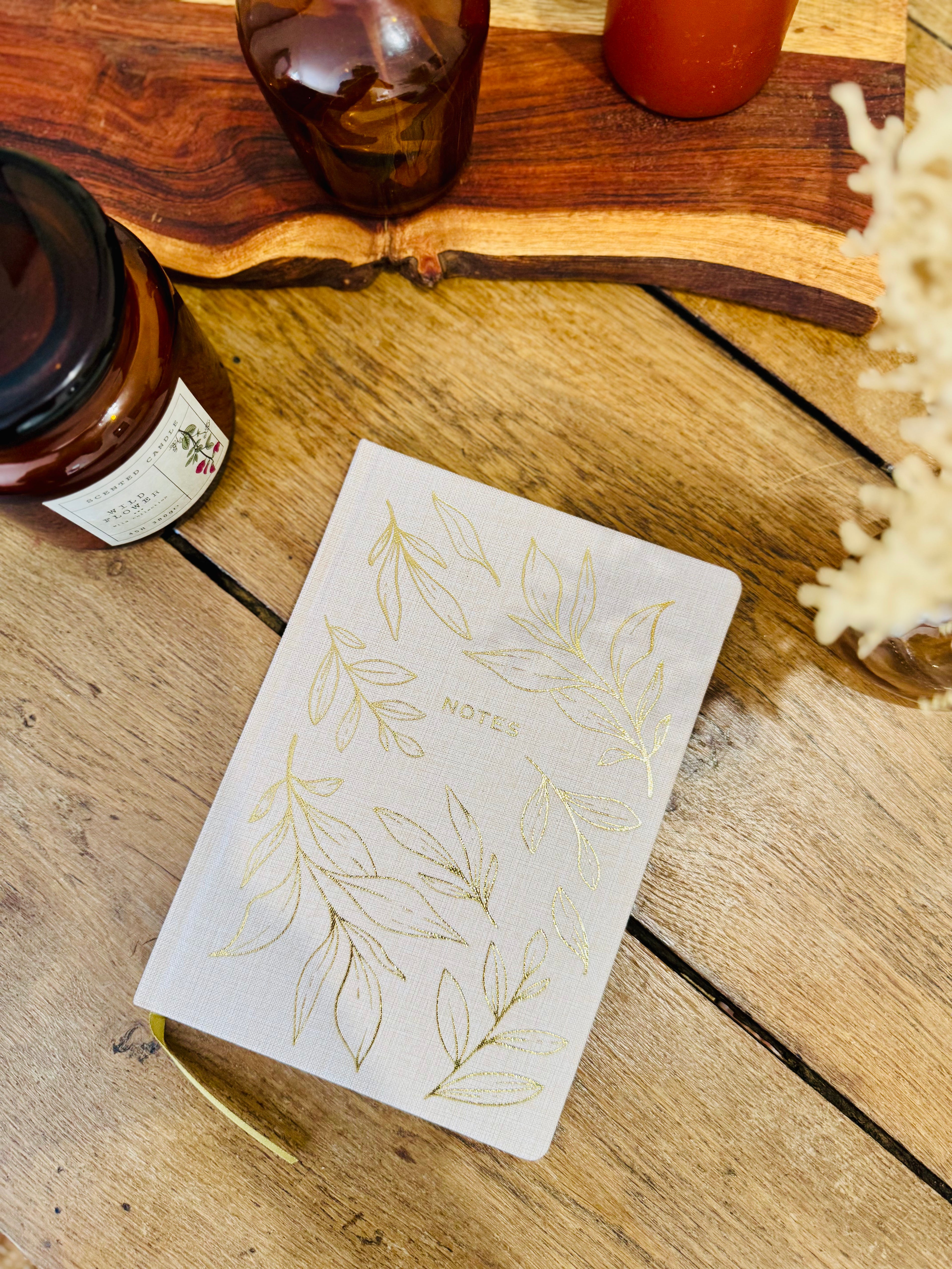 Carnet A5 ligné - Feuilles d'or