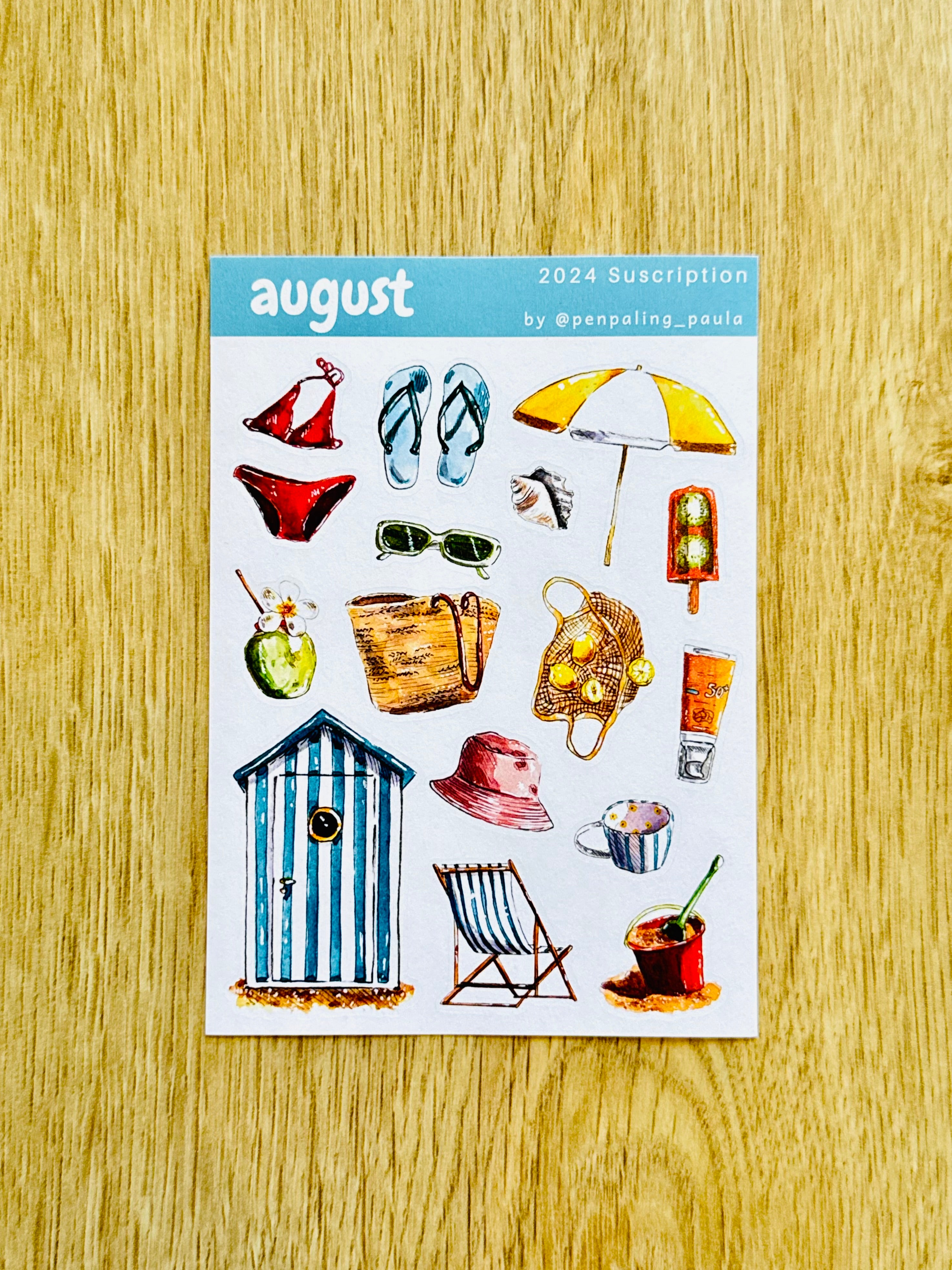 Planche stickers A6 - Août