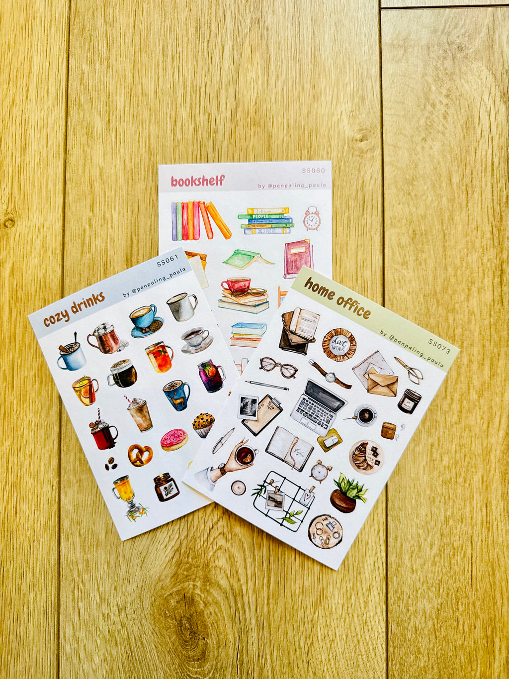 Lot de 3 planches de stickers A6 - Cozy intérieur