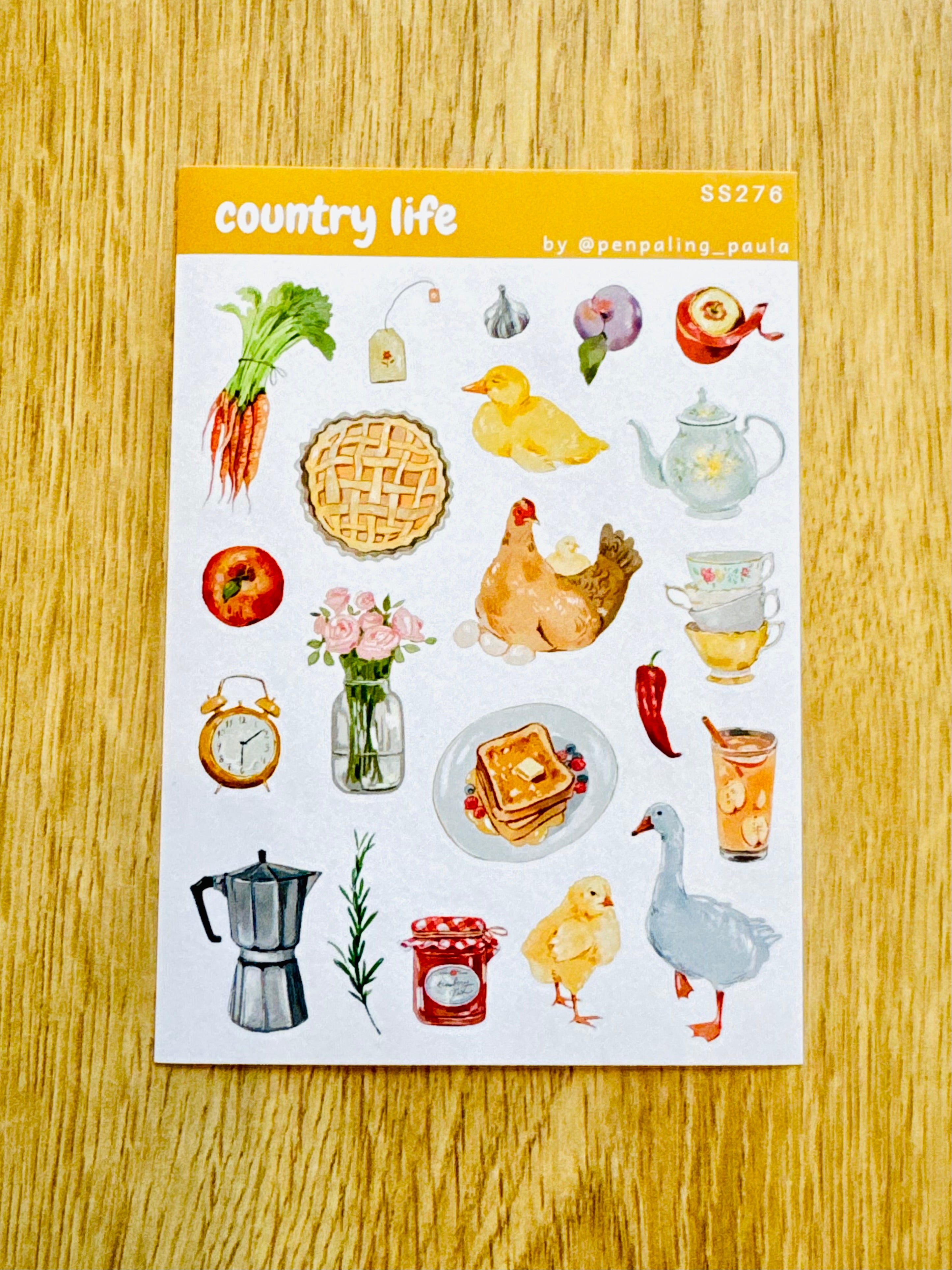 Lot de 3 planches de stickers A6 - Nature & campagne