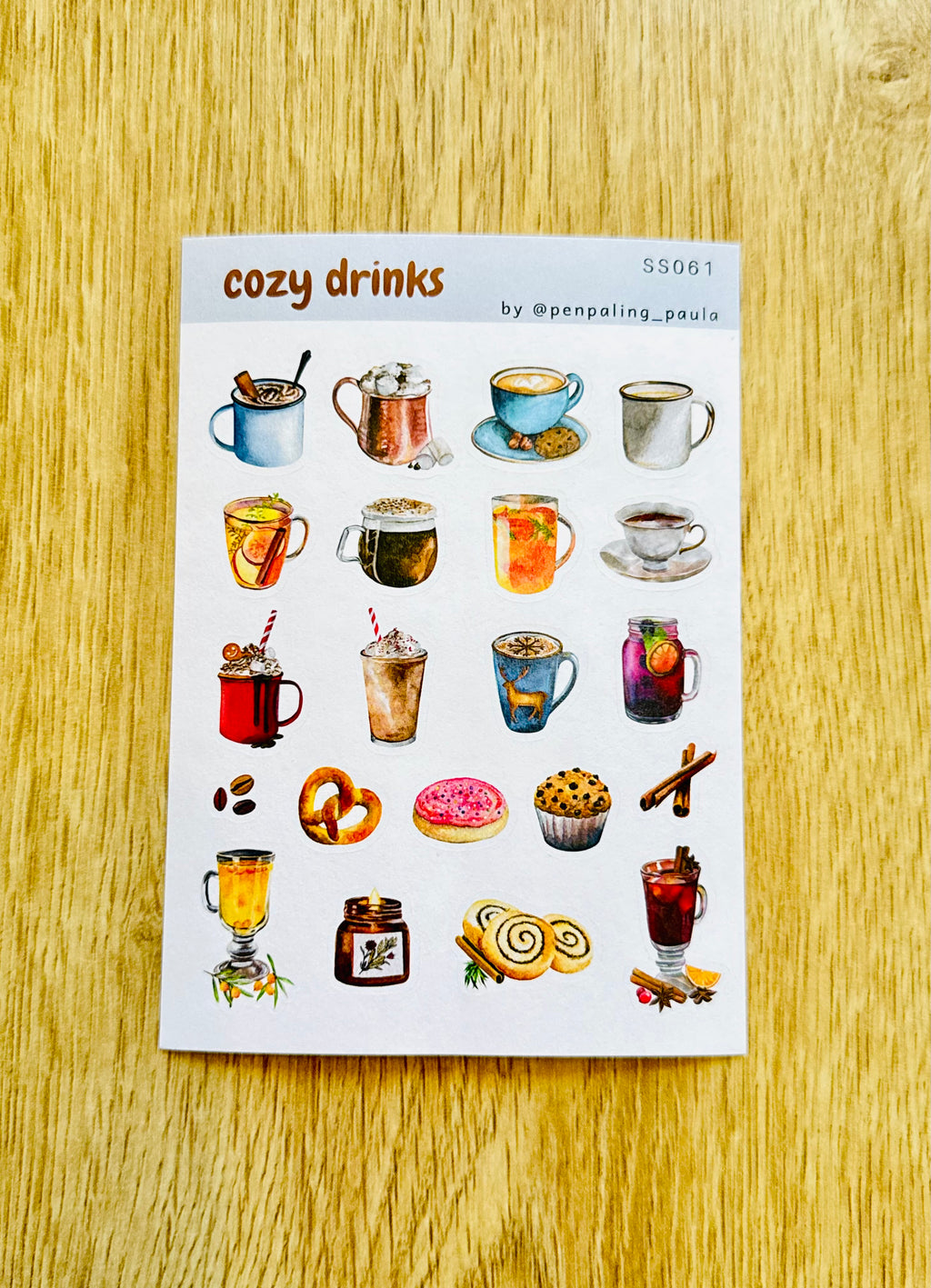 Lot de 3 planches de stickers A6 - Cozy intérieur